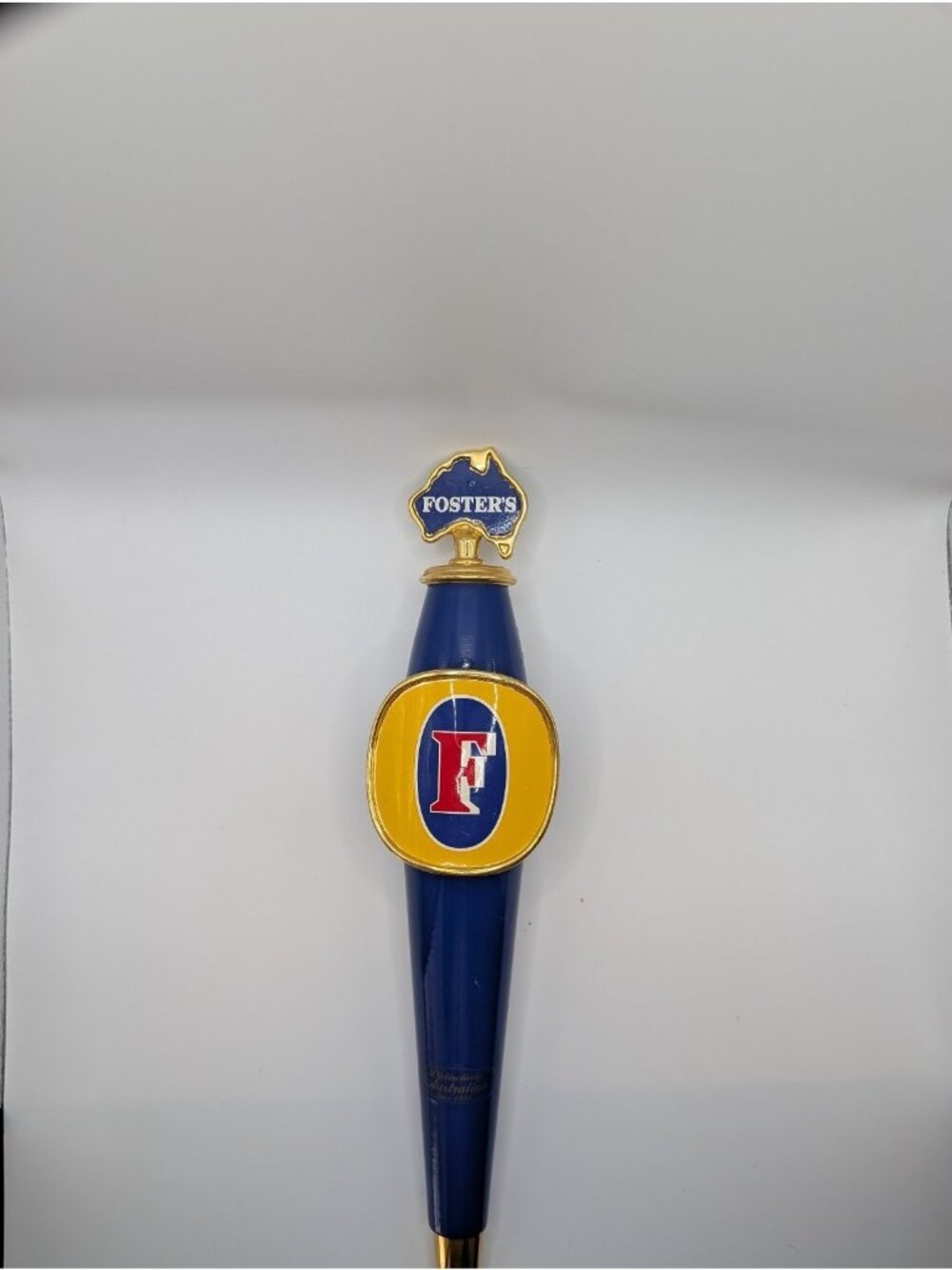 Foster's Tap Handle Blue Gold Australian Bar Beer Draft Pull Knob